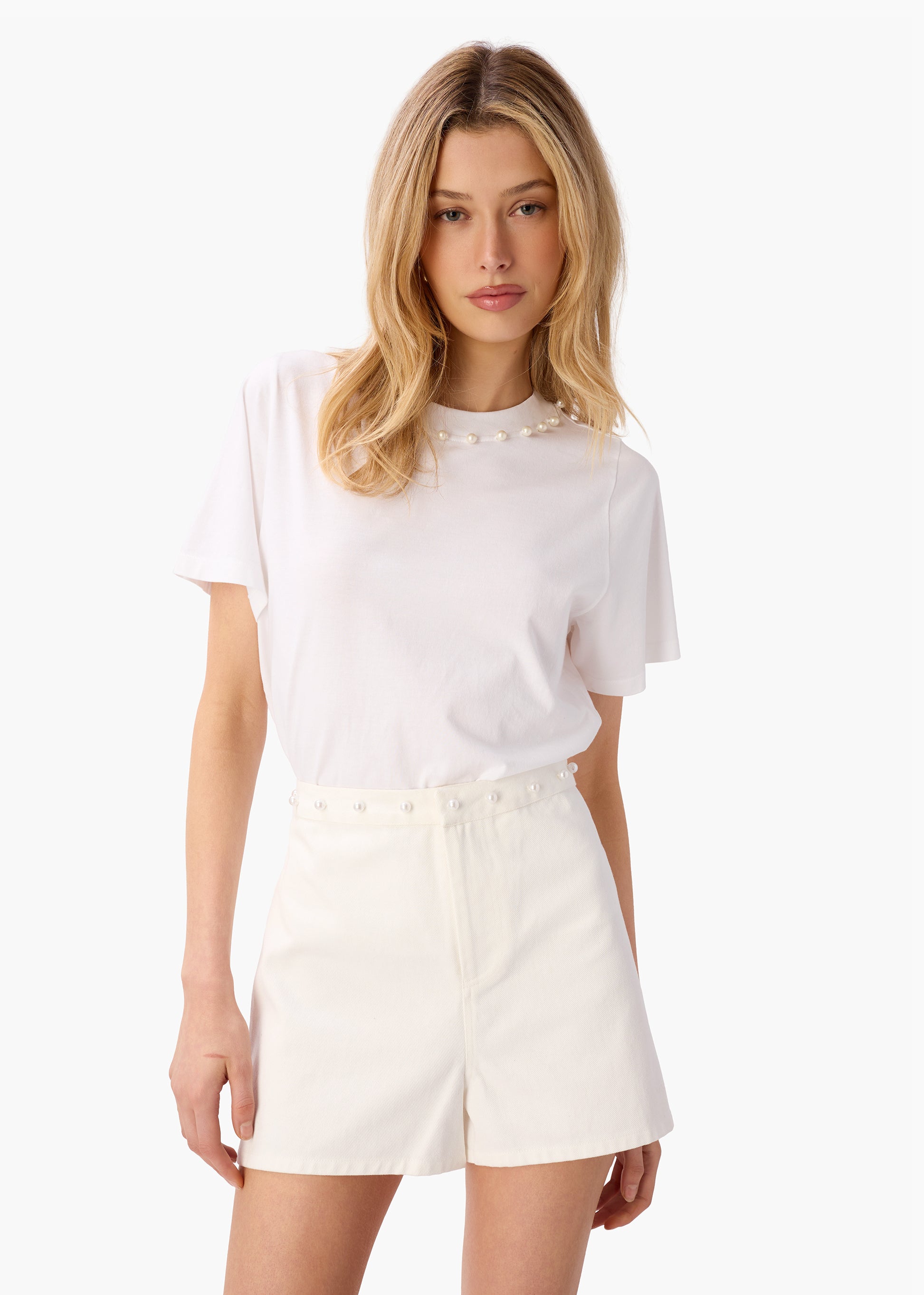 Mattea Cotton Tee White – CAMI NYC