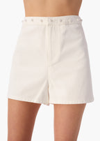 Mihal Bull Denim Short White