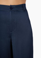 Kyley High Rise Hammered Silk Pant Moody Blue