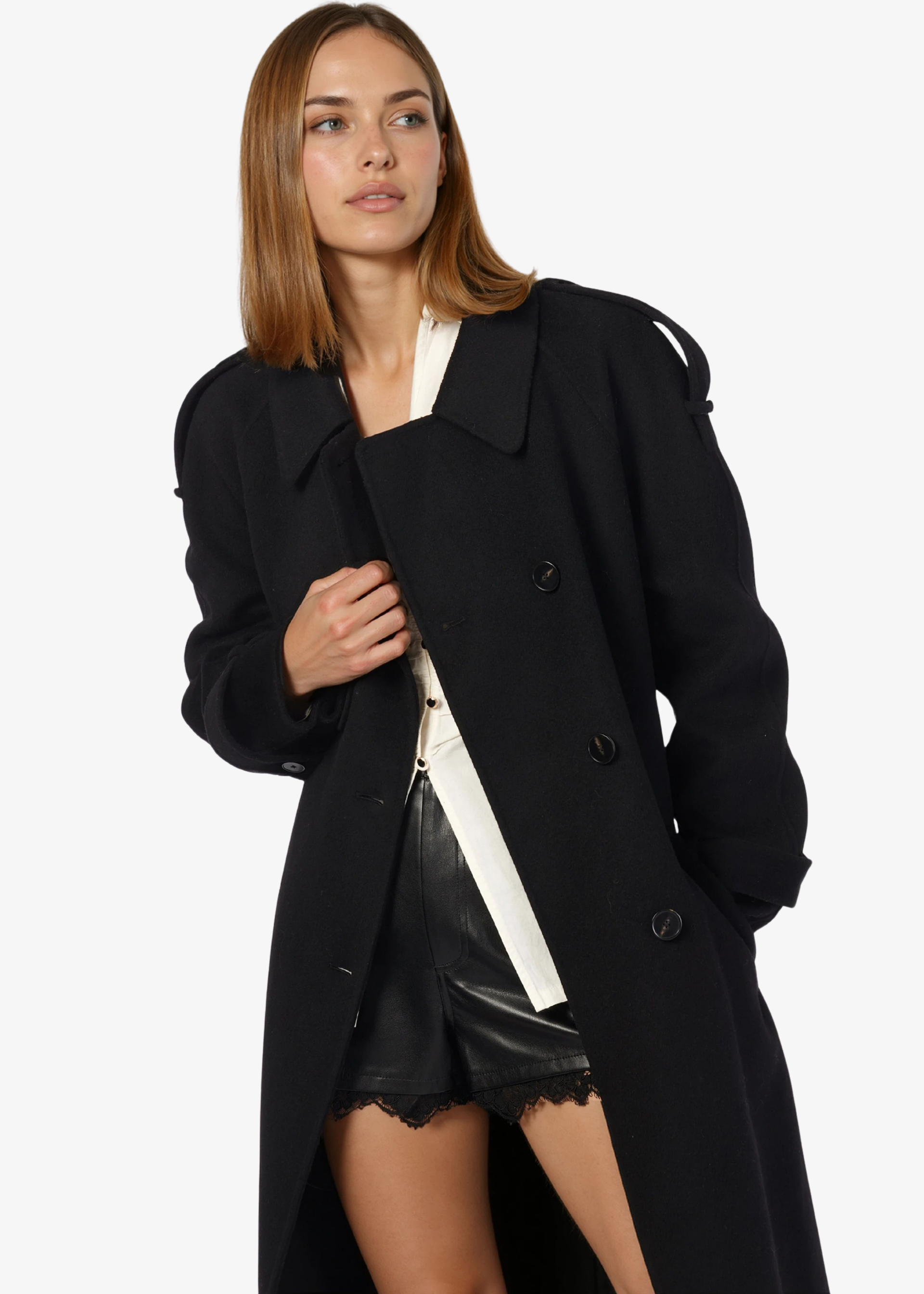 Yennifer Trench Coat Black – CAMI NYC