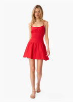 Kairi Linen Mini Dress Candy Apple