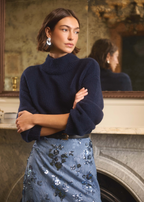 Catherine Cashmere Cropped Sweater Navy