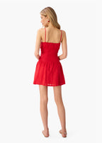 Kairi Linen Mini Dress Candy Apple