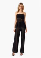 Bijou Strapless Lace Top Black