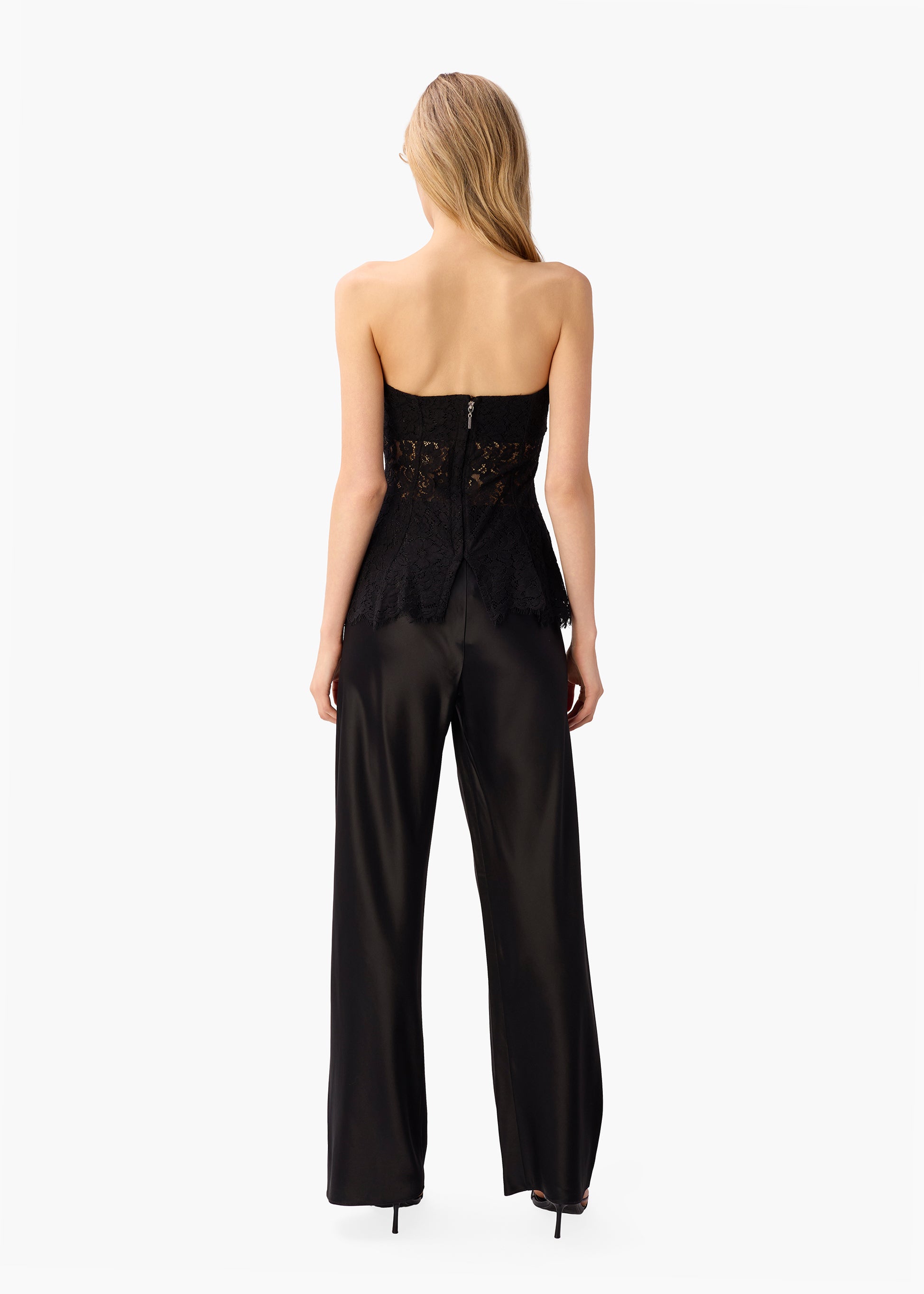 Bijou Strapless Lace Top Black