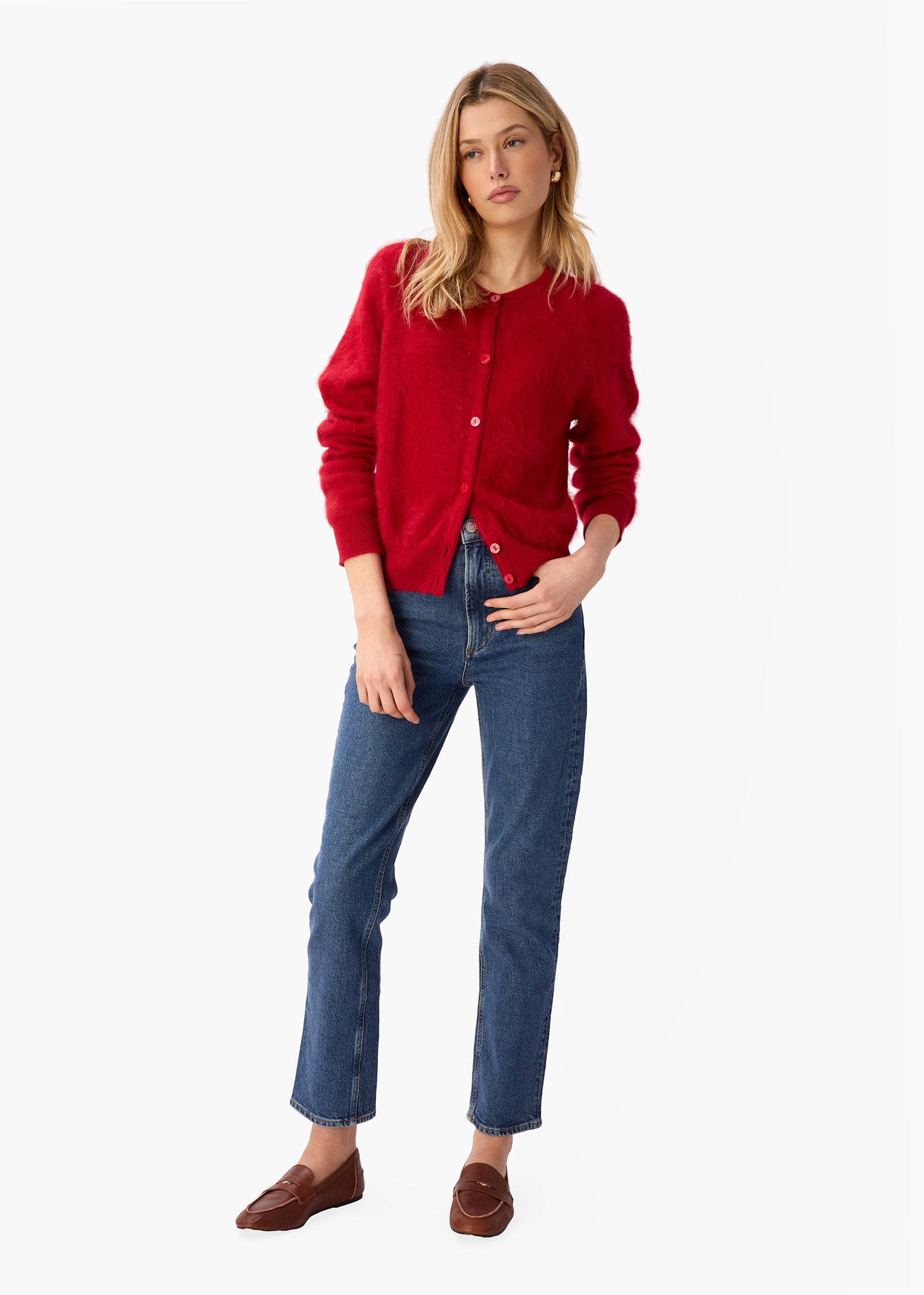 Dorian Cashmere Cardigan Poppy