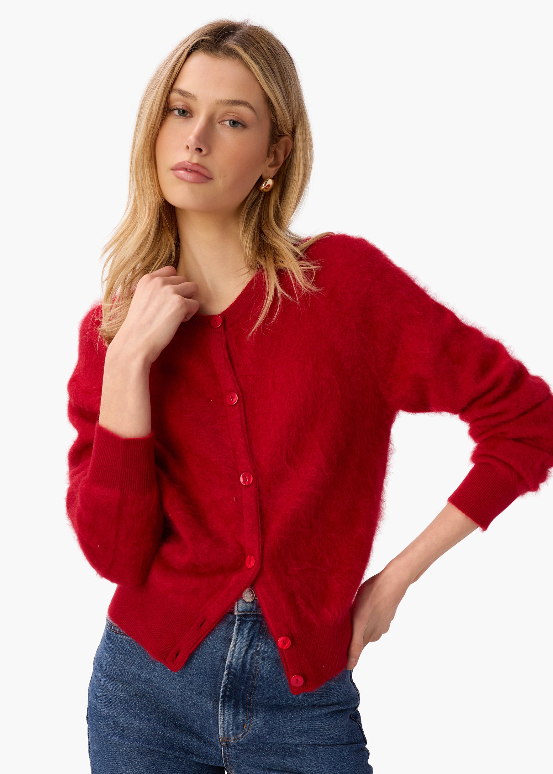 Dorian Cashmere Cardigan Poppy