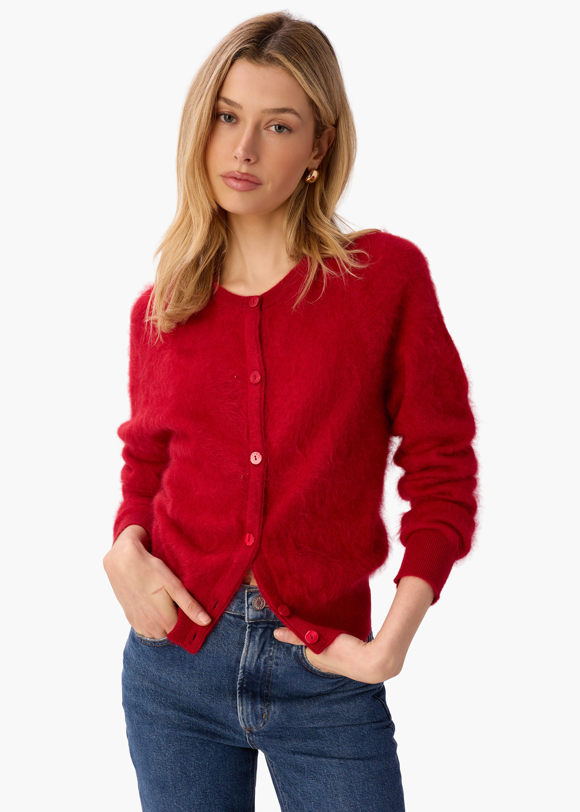Dorian Cashmere Cardigan Poppy
