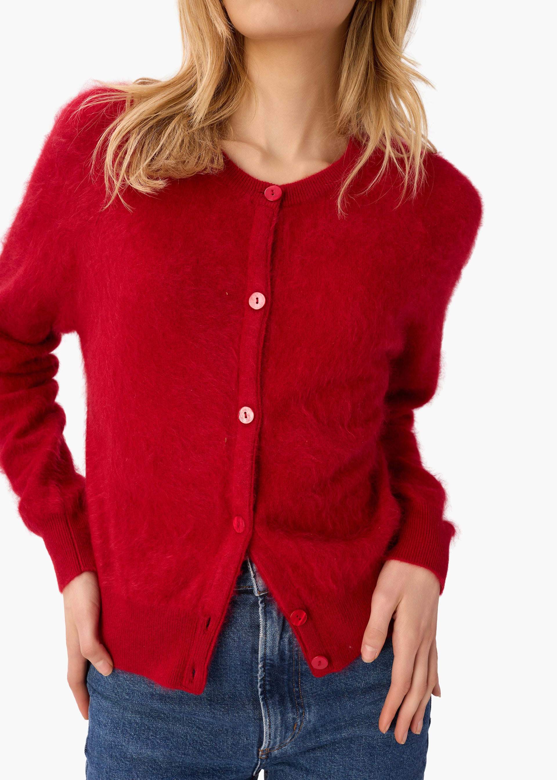 Dorian Cashmere Cardigan Poppy