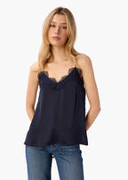 Racer Charmeuse Camisole Navy