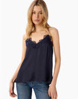 Racer Charmeuse Camisole Navy