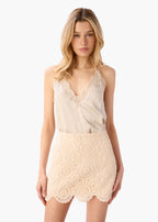 Demeter Crochet Mini Skirt Bone