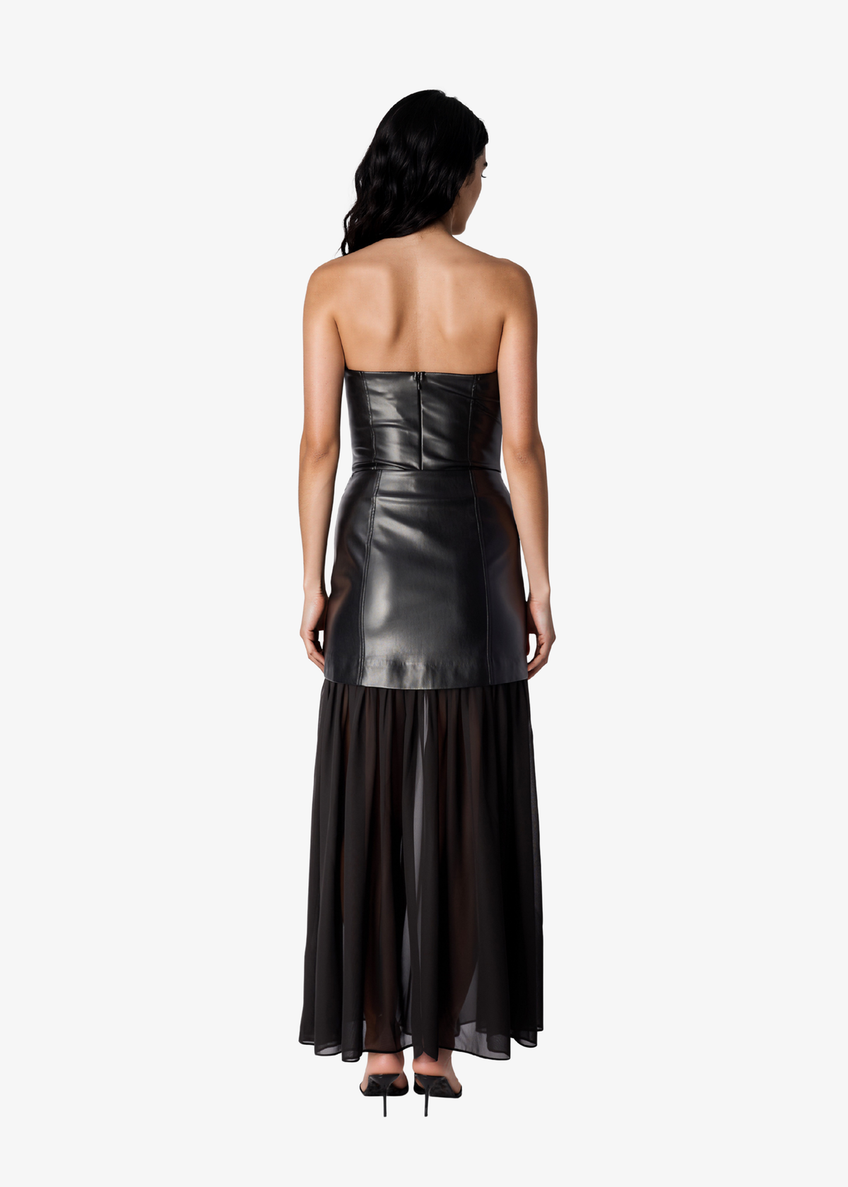Brent Vegan Leather Bodysuit Black
