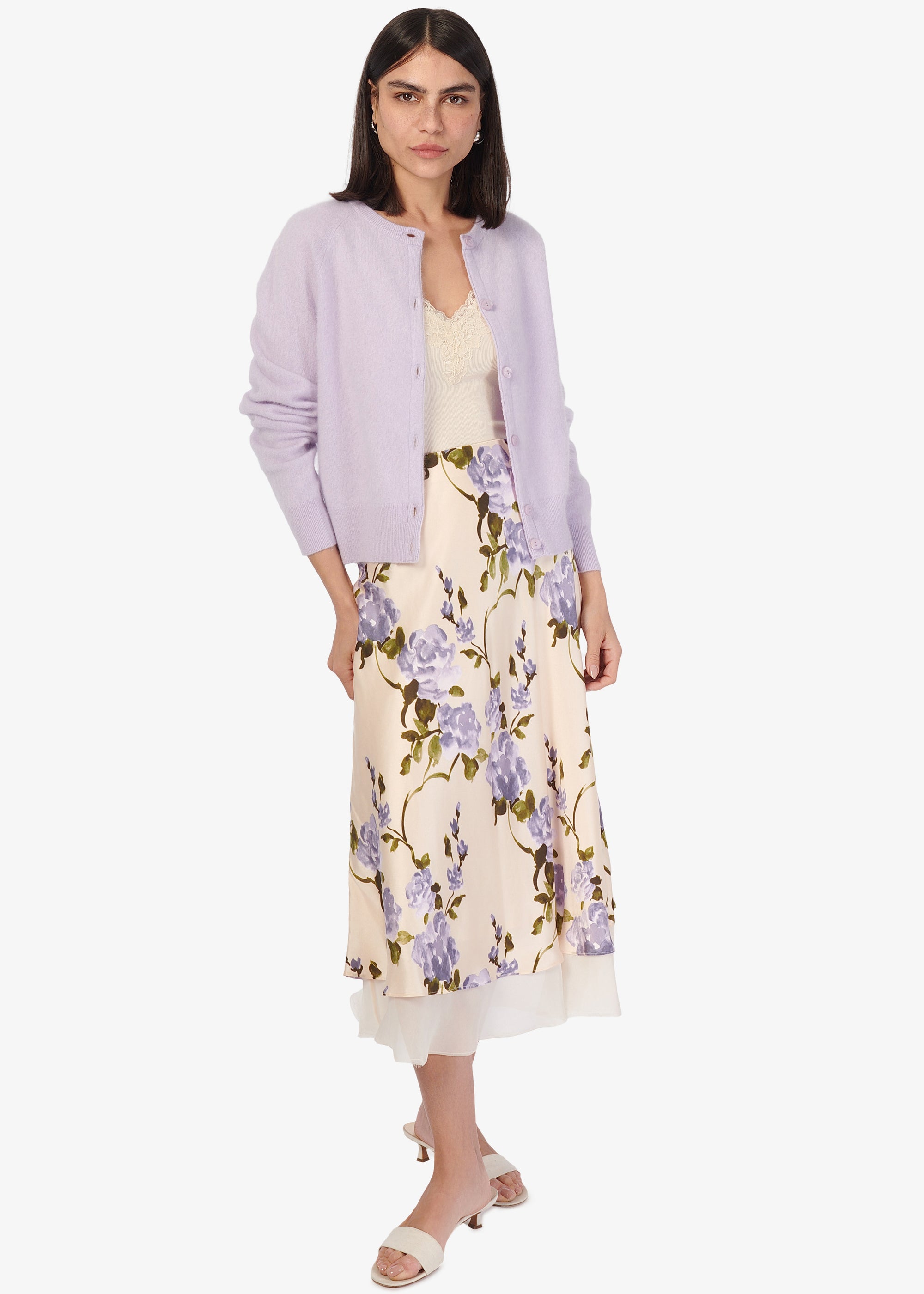 Dorian Cashmere Cardigan Moonflower