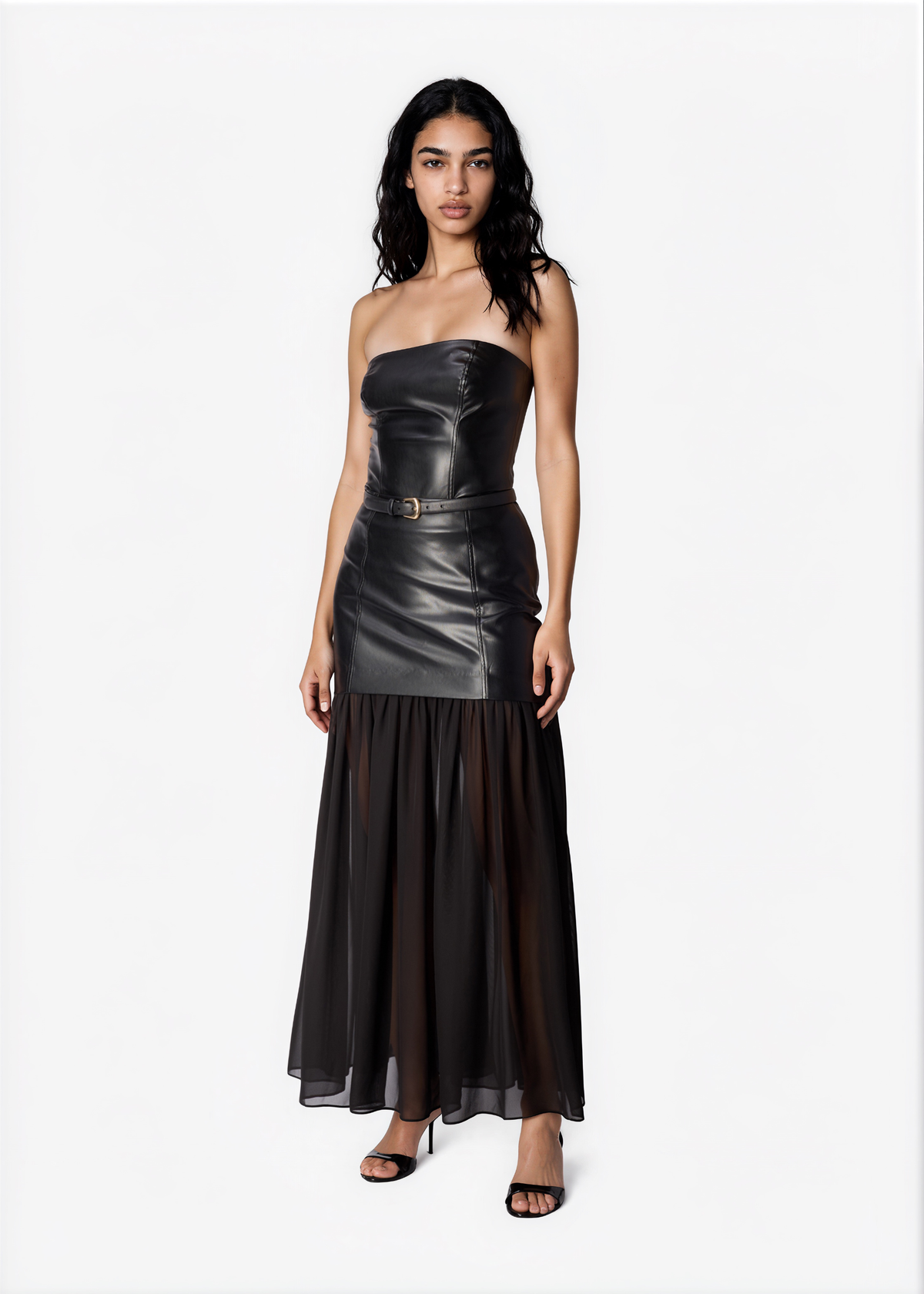 Brent Vegan Leather Bodysuit Black