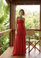 Waverly Strapless Dress Goji