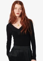 Rooney Rib Knit Top Black