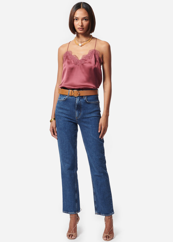 Racer Charmeuse Camisole Rosewood