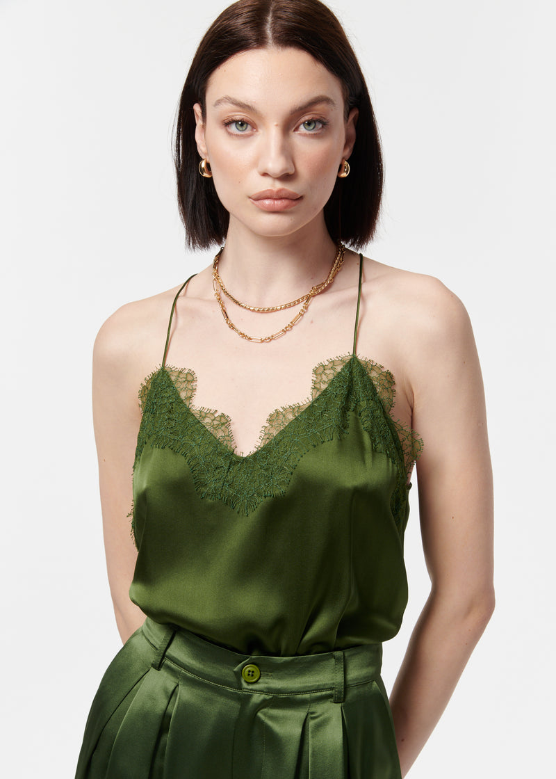 Racer Charmeuse Cami Rosemary