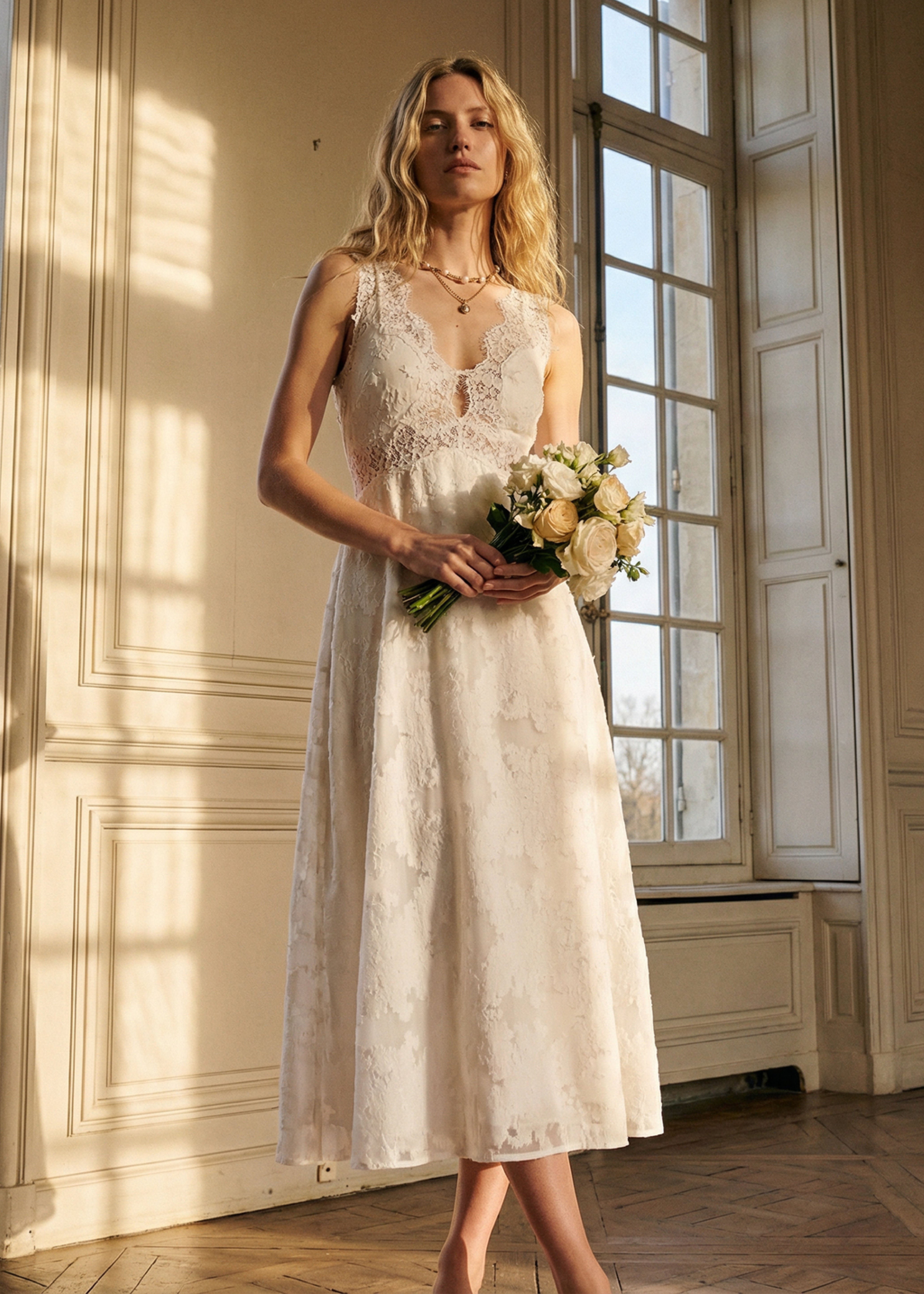 Larysa Midi Dress Macadamia – CAMI NYC