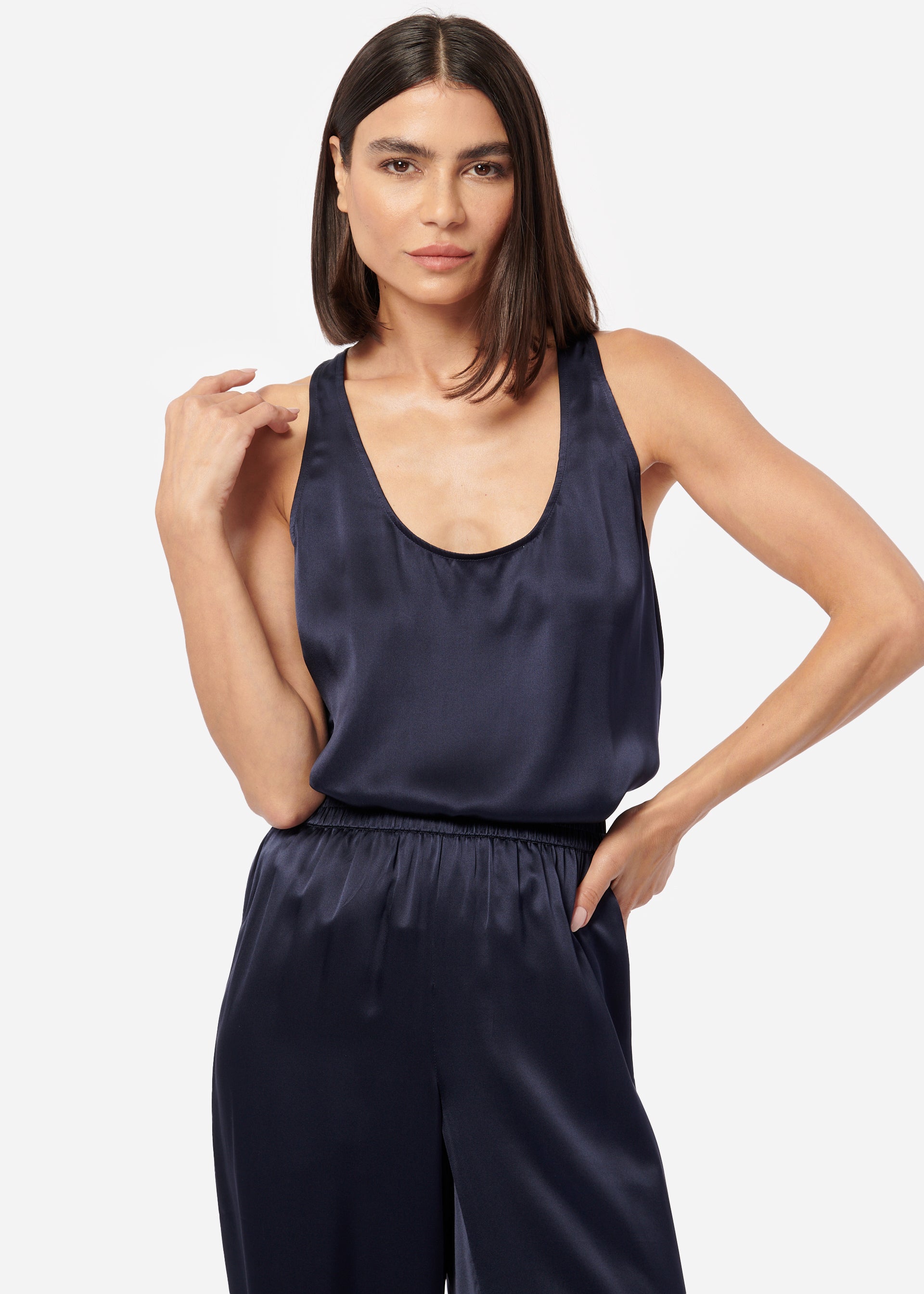 Jane Silk Cami Navy