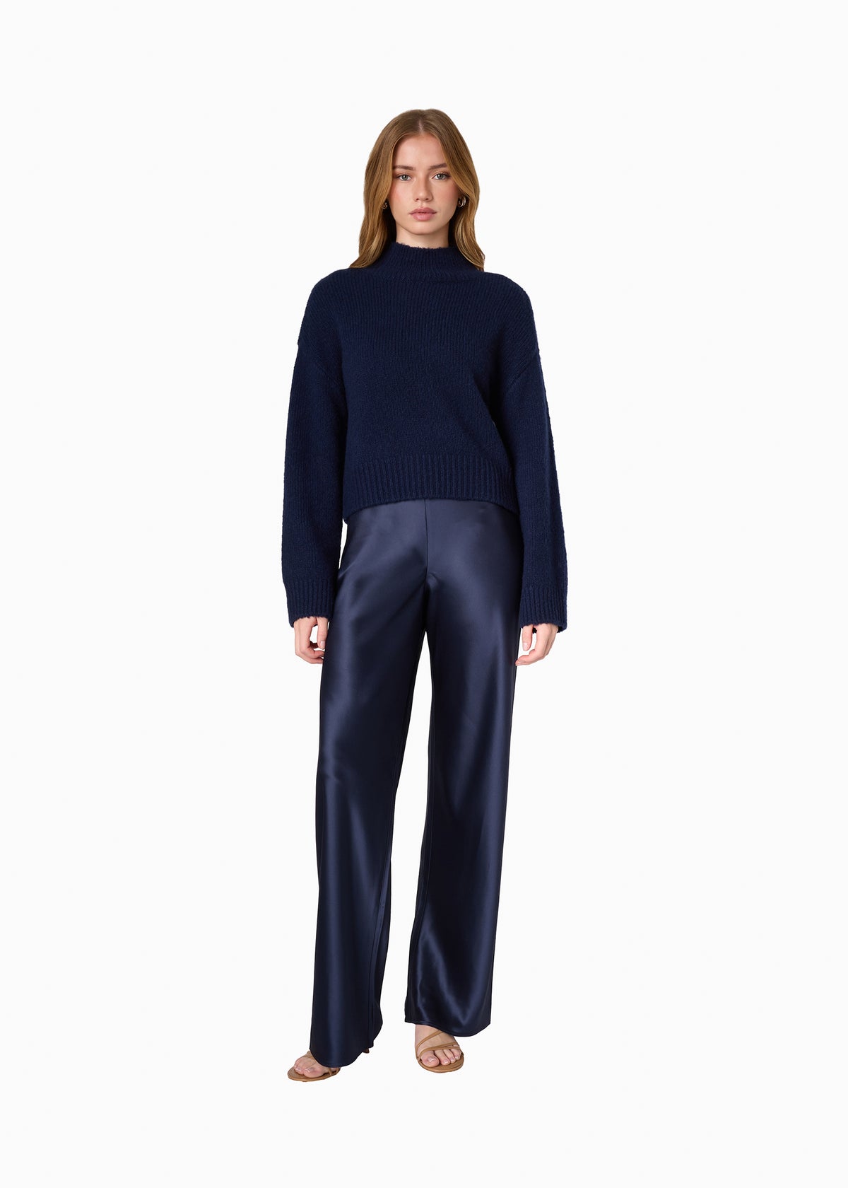 Catherine Cashmere Cropped Sweater Navy