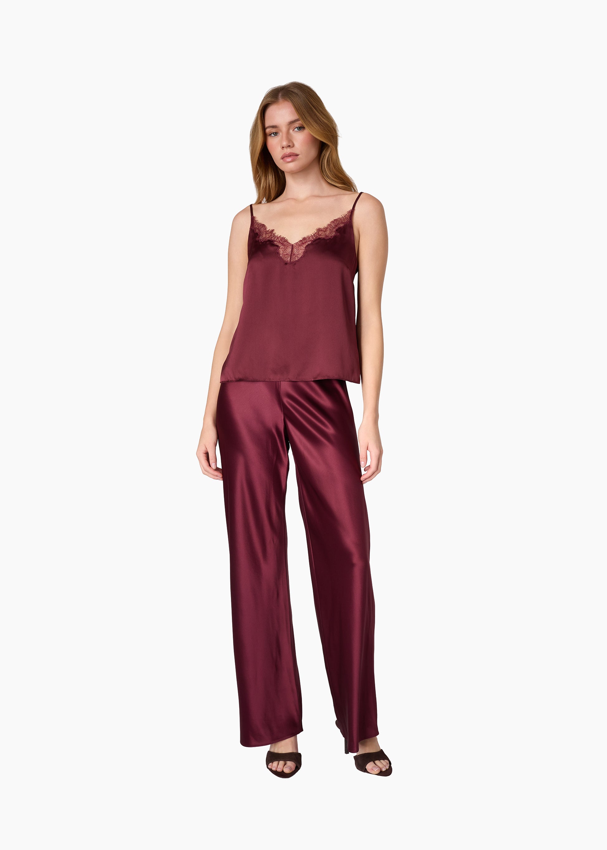 Helen Silk Camisole Deep Plum
