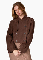 Saskia Suede Jacket Dark Umber