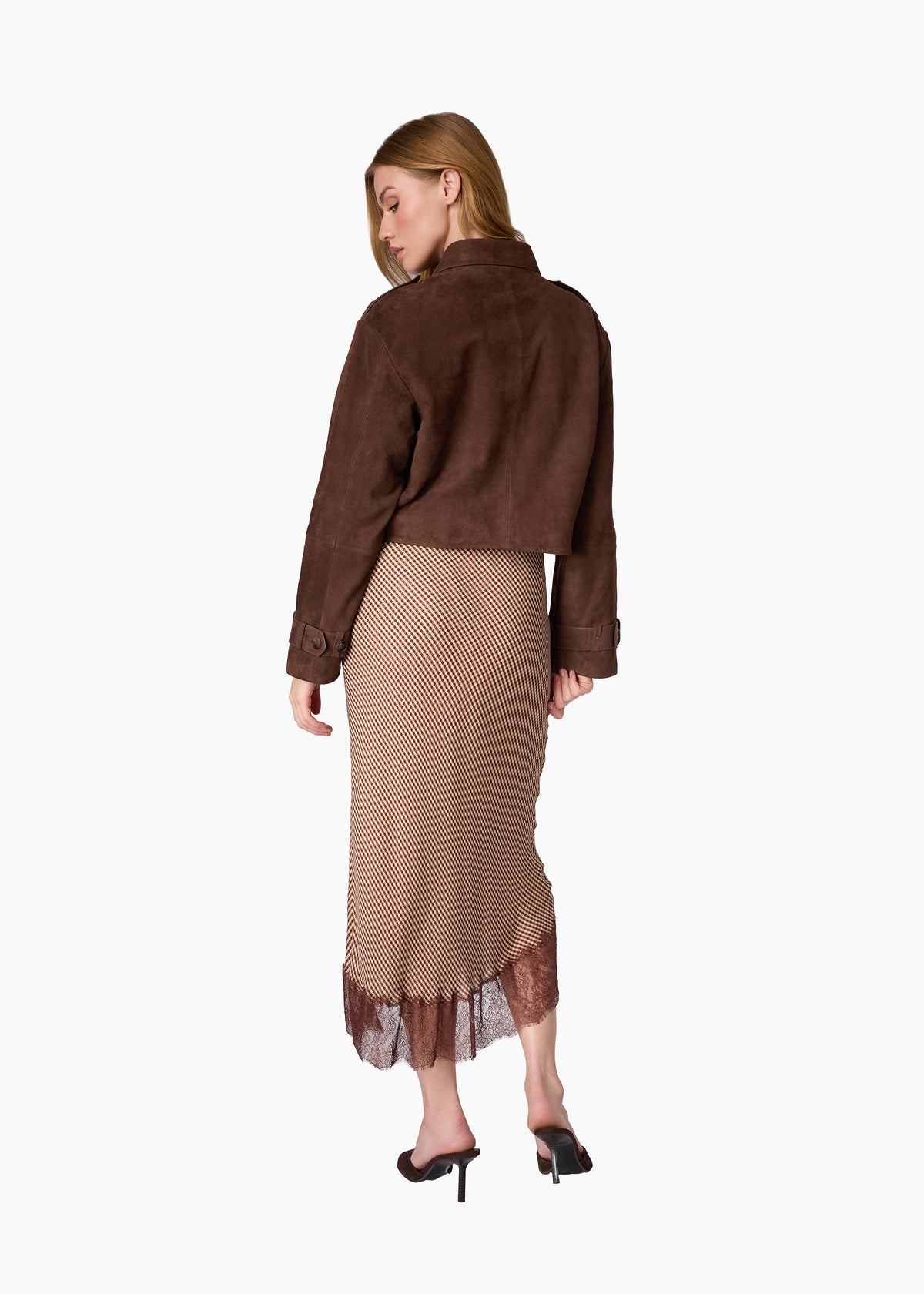 Saskia Suede Jacket Dark Umber