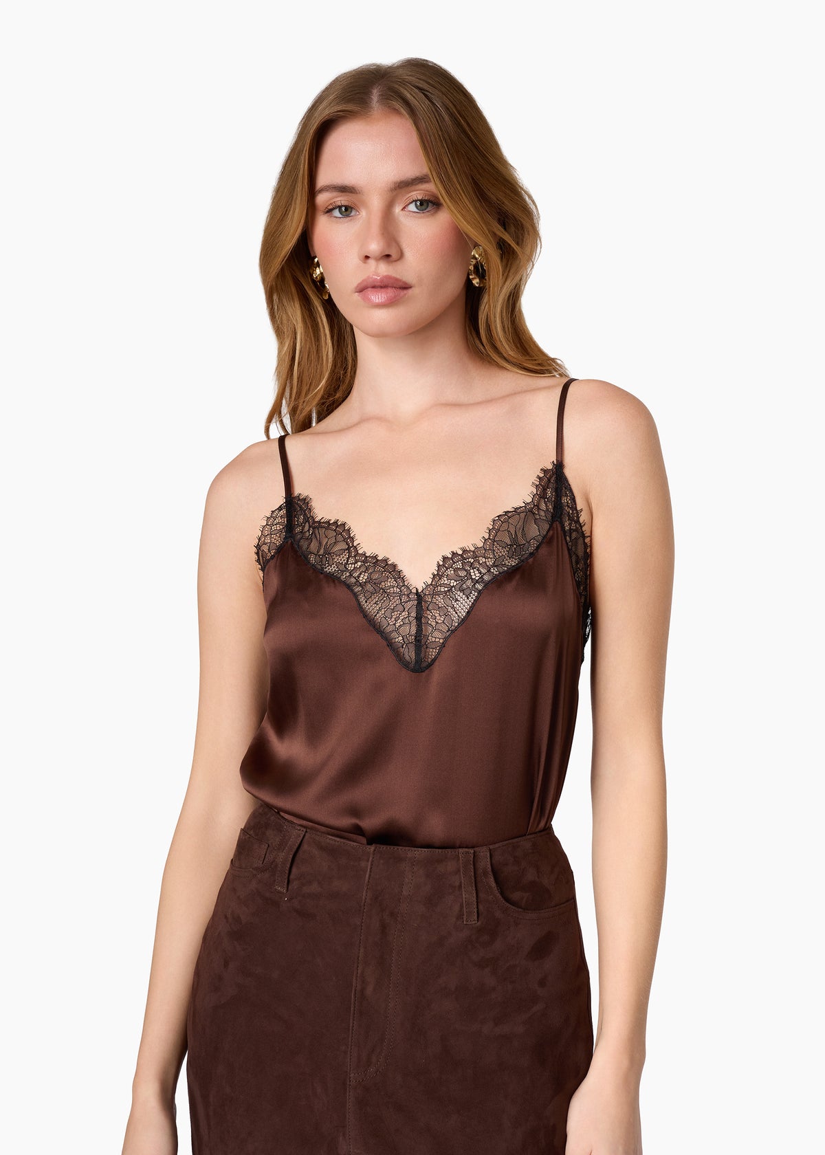 Daisy Silk Camisole Umber