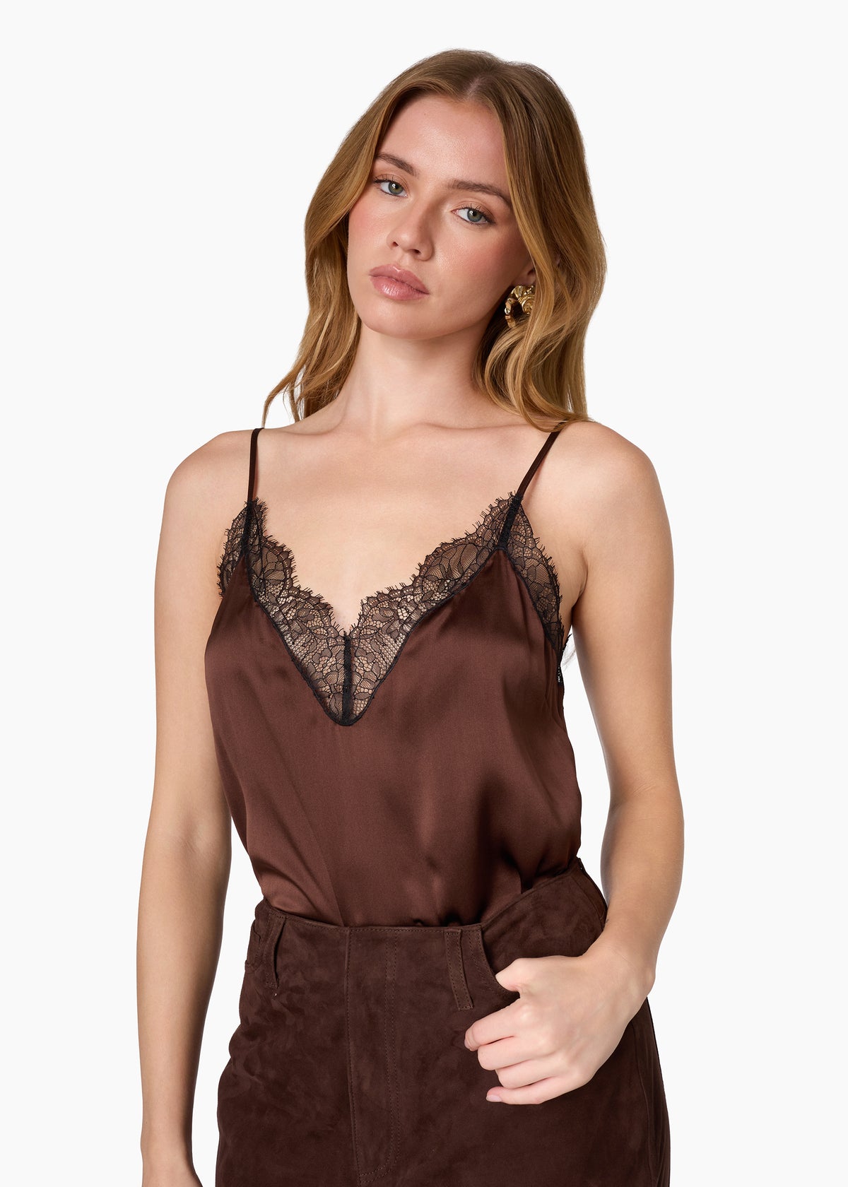 Daisy Silk Camisole Umber