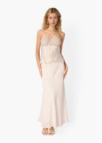 Piper Jacquard Stripe Skirt Oat