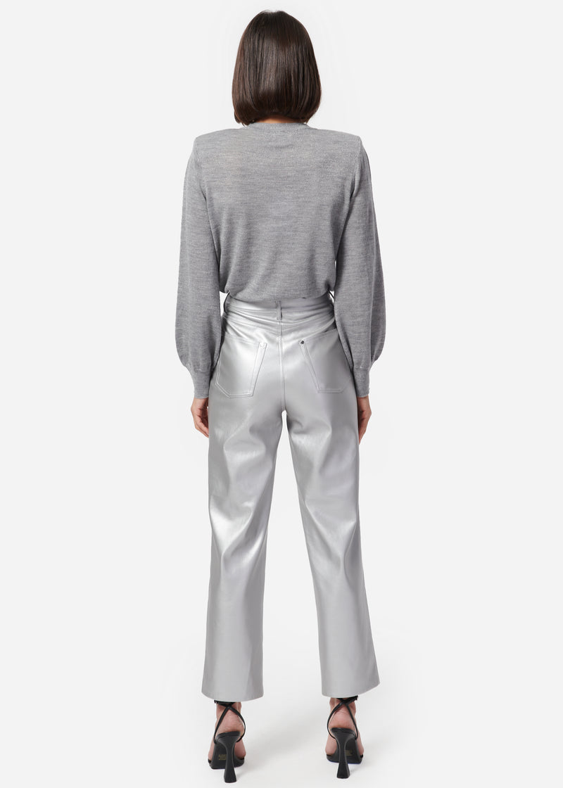 Hanie Vegan Leather Pant Silver
