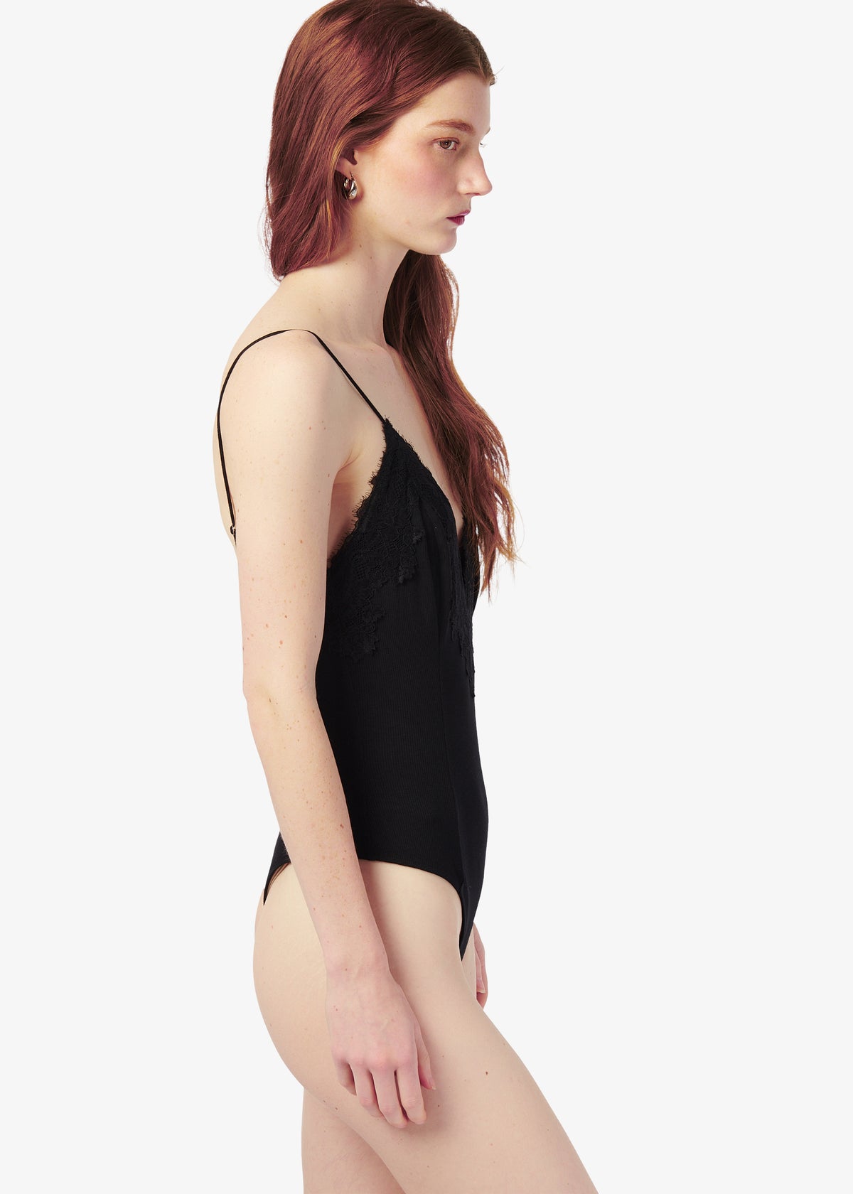 Amani Rib Knit Bodysuit Black