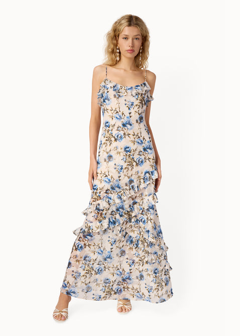chinese dress ladies Larysa Midi Dress Macadamia – CAMI NYC main image 0