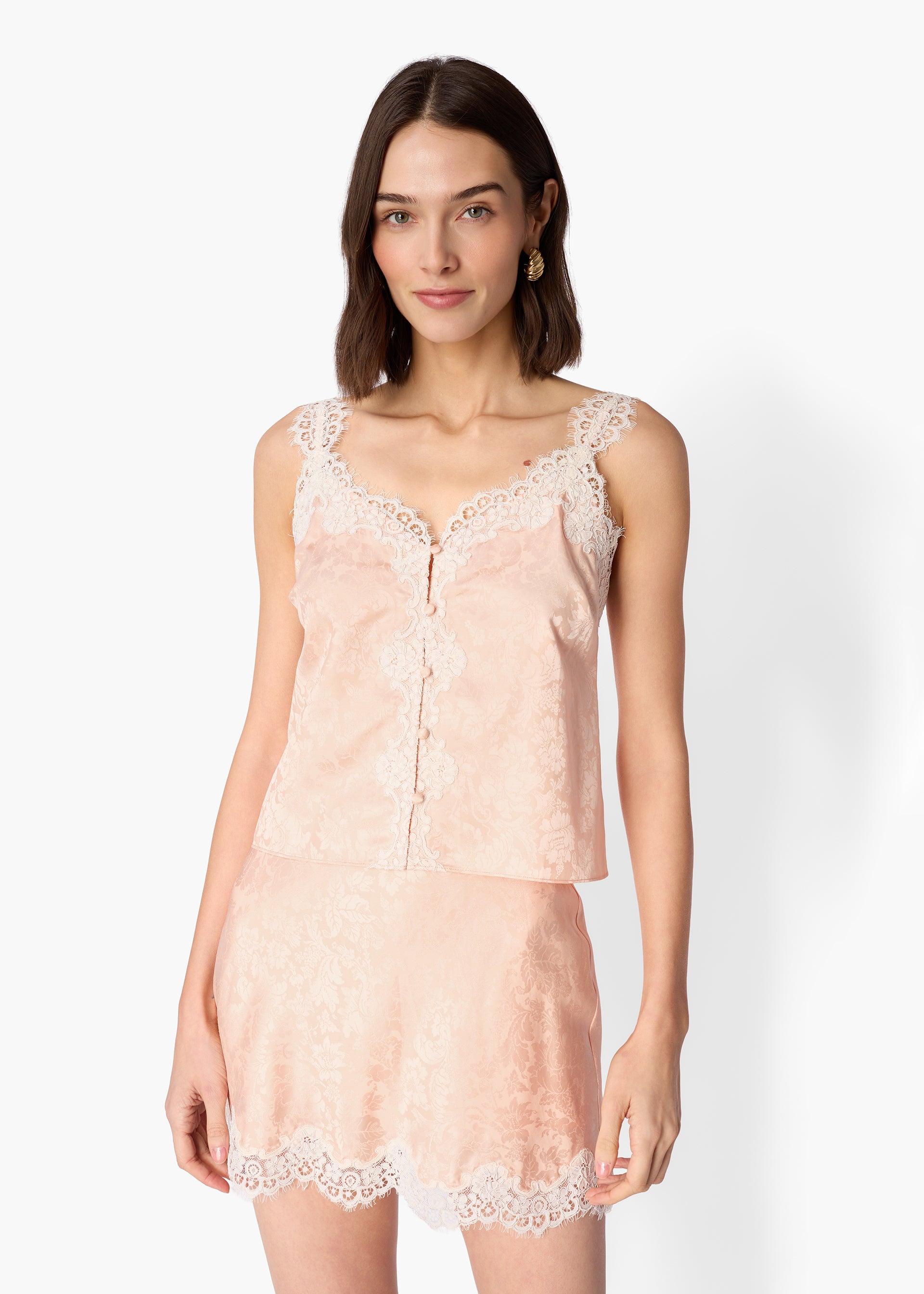 Collins Jacquard Camisole Light Peach – CAMI NYC