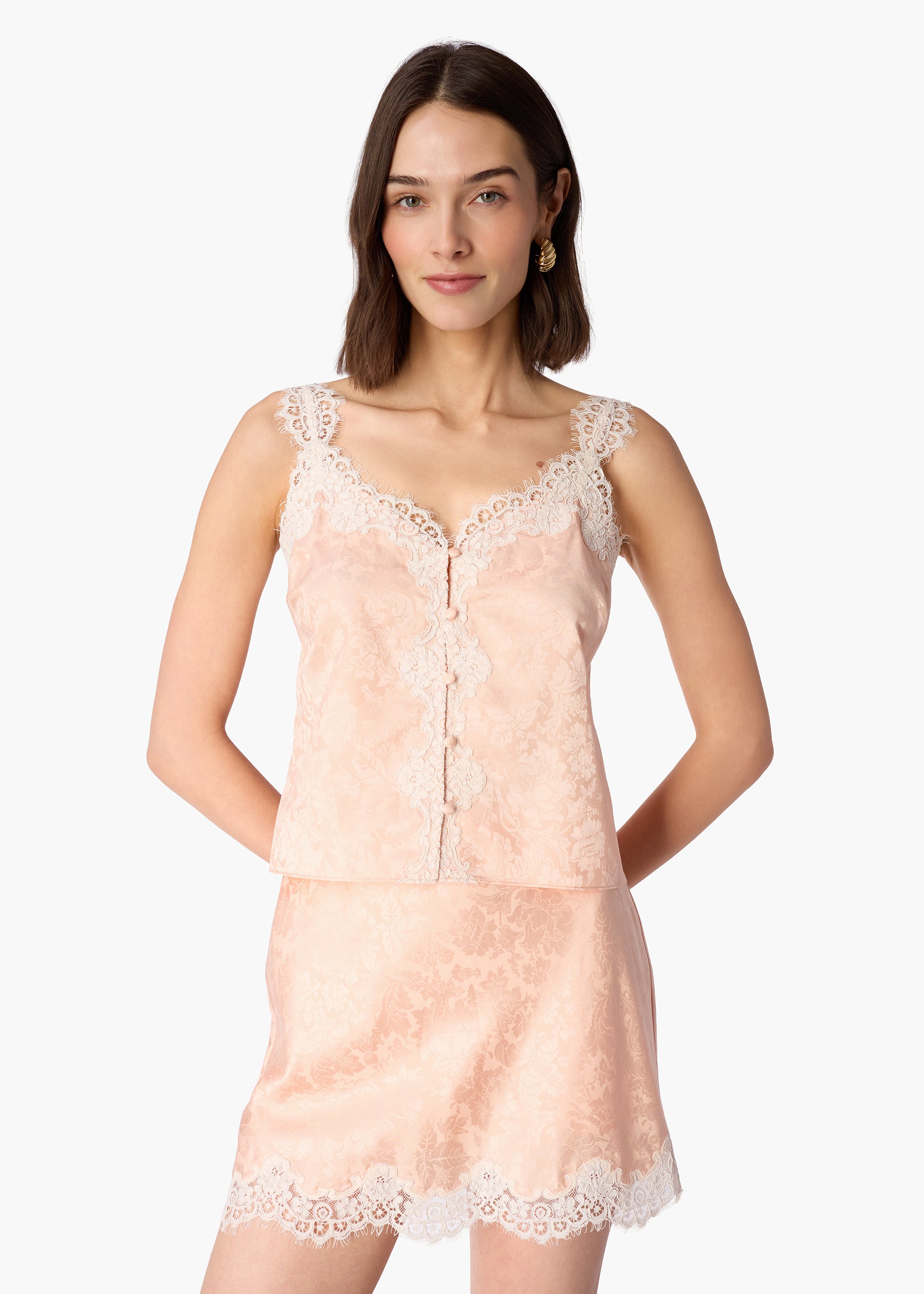 Collins Jacquard Camisole Light Peach – CAMI NYC