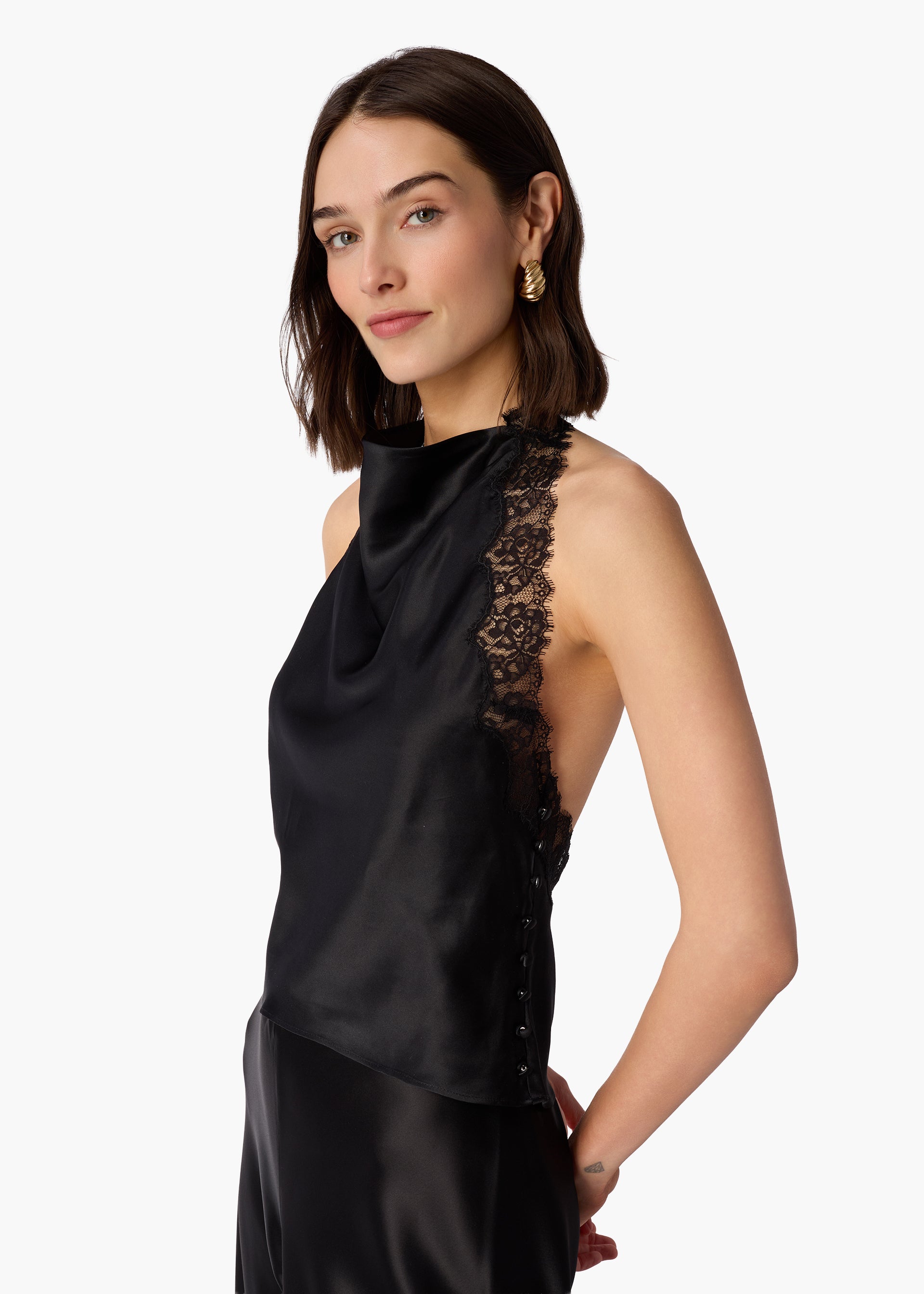 【新品未使用】THE SHISHIKUI ribbon cami/BLACK Lucille Silk Top Black – CAMI NYC