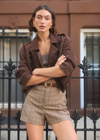 Saskia Suede Jacket Dark Umber