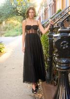 Archer Corset Lace Gown Black