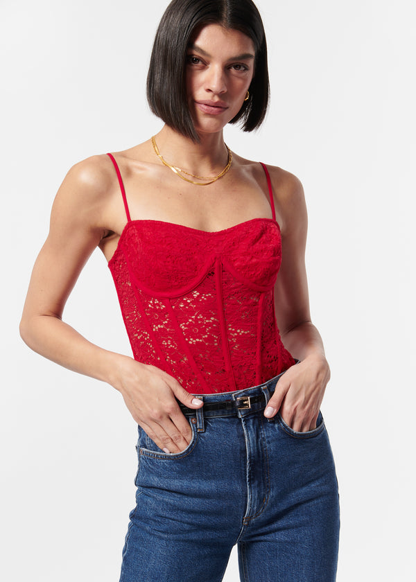 Jora Matte Bodysuit Scarlet
