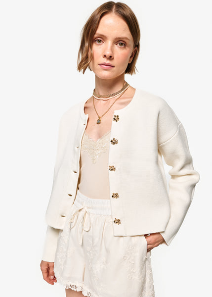 Hara Cardigan Cream – CAMI NYC