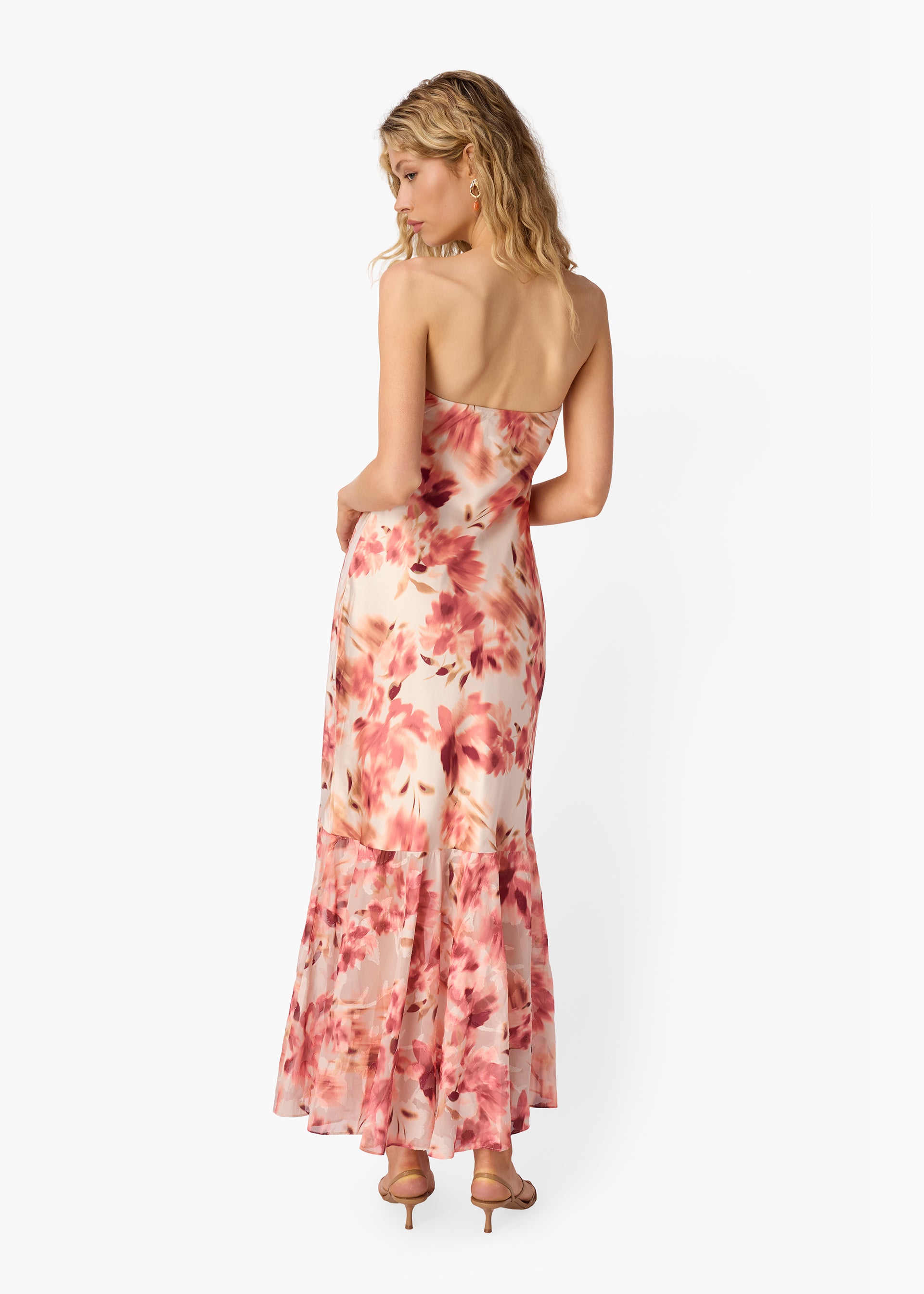 Maristela Strapless Burnout Dress Florescence – CAMI NYC