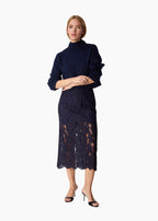 Catherine Cashmere Cropped Sweater Navy