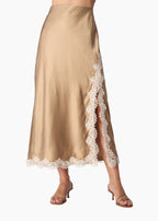 Teagan Silk Midi Skirt Birch
