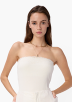 Rama Strapless Rib Knit Camisole White