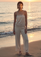 Gilda Silk Pant Bone
