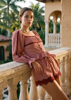 Anabela Silk Cotton Blouse Berry Gingham