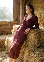 Osmond Lace Midi Skirt Compote