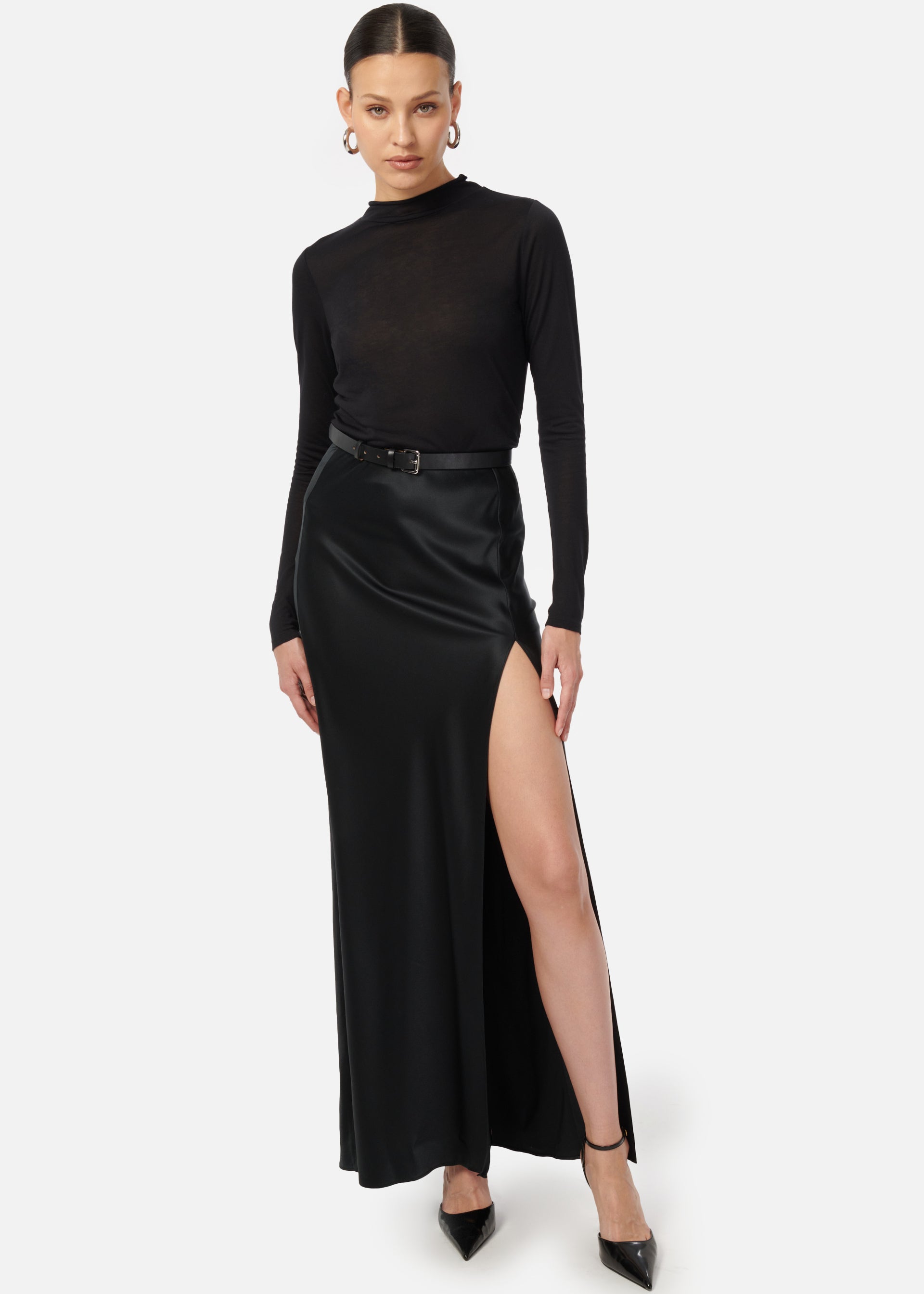 Slit Skirt Black – CAMI NYC